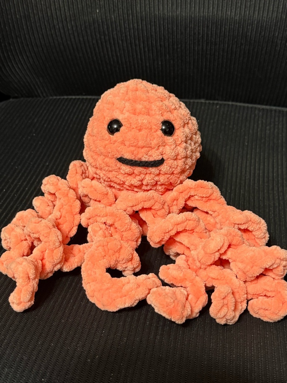 Hand Crafted Orange Plush Octopus Stuffed Animal